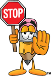pencil guy with stop sign