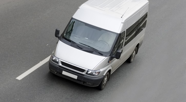 white gray blank Shuttle Bus